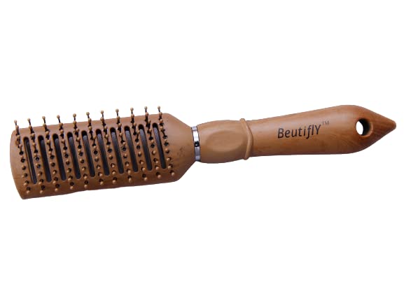 Beutifly Hair Accessories Wooden flat curler hairbrush