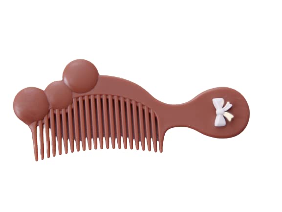 Beutifly Hair Accessories | Baby Hair Comb | Anti-knot Pain-Free | Comb for Wet, Dry, Curly Hairs Kids with Handle. (Brown)