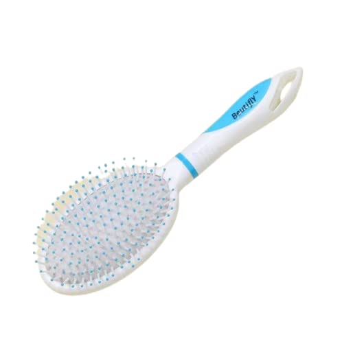 Beutifly Hair Brush | Bristles Brush | Hair Brush with Paddle | Detangles Hair Brush | Suitable For All Hair Types | Hair Brush Styling Hair |Hair Brush for Men & Women - White & Blue Color