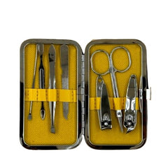 Beutifly 7 in 1 Manicure Nail Clippers Pedicure Set Portable Travel Hygiene Kit Stainless Steel Nail Cutter Tool Set (Yellow)