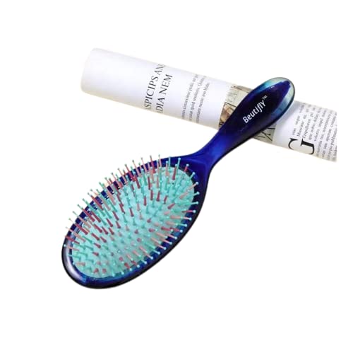 Beutifly Hair Brush | Bristles Brush | Hair Brush with Paddle | Detangles Hair Brush | Suitable For All Hair Types | Hair Brush Styling Hair |Hair Brush for Men & Women - Blue Marble Color