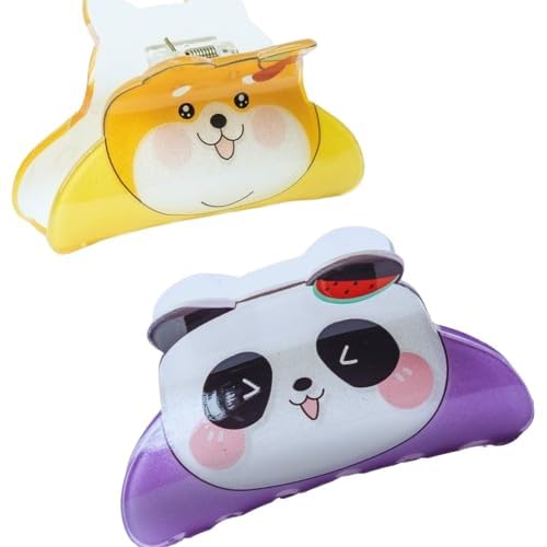 Hair Clips 2PCS Hair Accessories for Women's | Hair Clips (Dog & Panda) Design | Hair Accessory | Clips for Girls Hair | Clip Fancy Hair Clips (Multicolour)