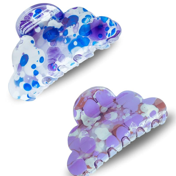 Beutifly Women Semi Oval Design Clip, 2 Color (Purple Blue)Semi Oval Design Clips, Strong Hold Hair oval design Clips, Fashion Hair Styling Accessories For Women & Girls (Multicolour) Pack Of 2