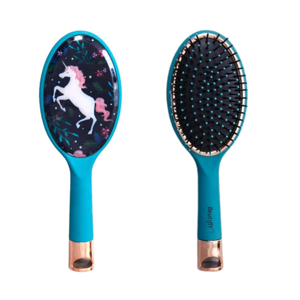 Beutifly Hair Accessories |Hair Brush for All Typse of Hair| Hair Brush for Men & Women|Pocket Friendly girl print hair (Blue)